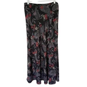 Vintage Y2K 90s Womens L Skirt Dark Fairy Grunge Floral Paisley Whimsigoth Midi